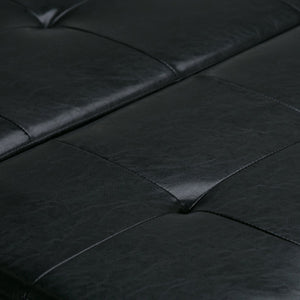 English Elm Dover Square Coffee Table Storage Ottoman - Stylish Midnight Black Design With Hidden Storage Space B136P159047