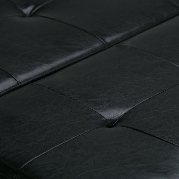 English Elm Dover Square Coffee Table Storage Ottoman - Stylish Midnight Black Design With Hidden Storage Space B136P159047