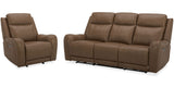 Parker House Haywood - Butternut Power Reclining Sofa And Recliner Brown 100% Leather ,Leather Match Mhay-31ph-btnt