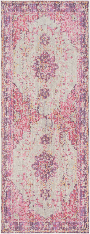 Livabliss Antioch Geometric Low Pile Polyester Rug for Entryways Hallways and High Traffic Zones Red, Light Gray 2'11" x 7'10" AIC2305-3710