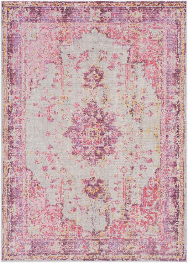 Livabliss Antioch Geometric Low Pile Polyester Rug for Entryways Hallways and High Traffic Zones Red, Light Gray 9' x 13' AIC2305-913