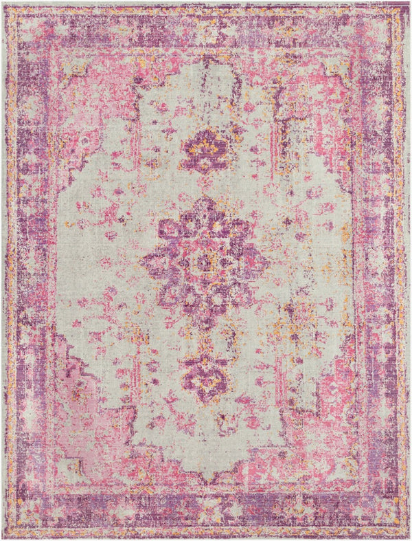 Livabliss Antioch Geometric Low Pile Polyester Rug for Entryways Hallways and High Traffic Zones Red, Light Gray 7'10" x 10'6" AIC2305-710106