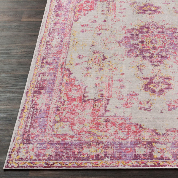 Livabliss Antioch Geometric Low Pile Polyester Rug for Entryways Hallways and High Traffic Zones Red, Light Gray 9' x 13' AIC2305-913