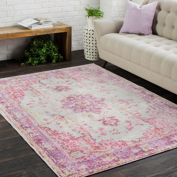 Livabliss Antioch Geometric Low Pile Polyester Rug for Entryways Hallways and High Traffic Zones Red, Light Gray 9' x 13' AIC2305-913