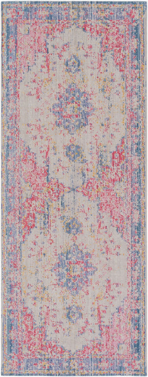Livabliss Antioch Traditional Low Pile Polyester Accent Rug Woven in Turkey for Entryways Purple, Red 3'2" x 8'2" AIC2306-3382