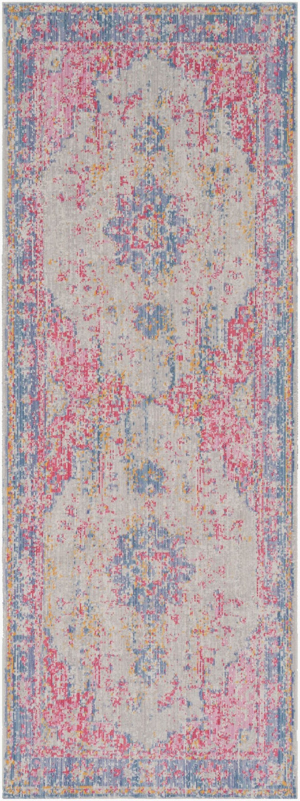 Livabliss Antioch Traditional Low Pile Polyester Accent Rug Woven in Turkey for Entryways Purple, Red 2'11" x 7'10" AIC2306-3710