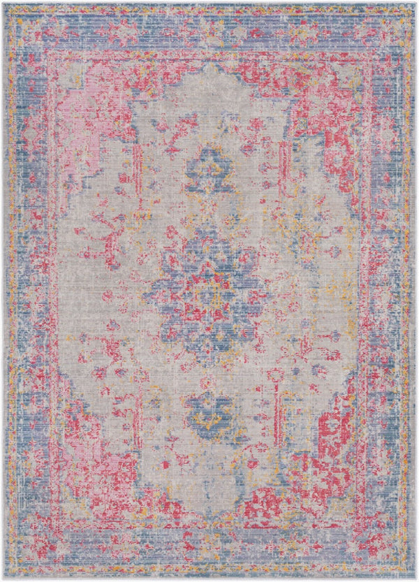 Livabliss Antioch Traditional Low Pile Polyester Accent Rug Woven in Turkey for Entryways Purple, Red 5'3" x 7'3" AIC2306-5373