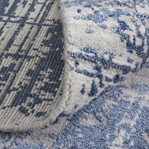 Feizy Rugs Eas69aef Eastfield Artisanal Hand-woven Viscose And Wool Abstract Rug - Modern Style For Any Space Blue,Ivory Viscose,Wool Eas69aefblu000f00