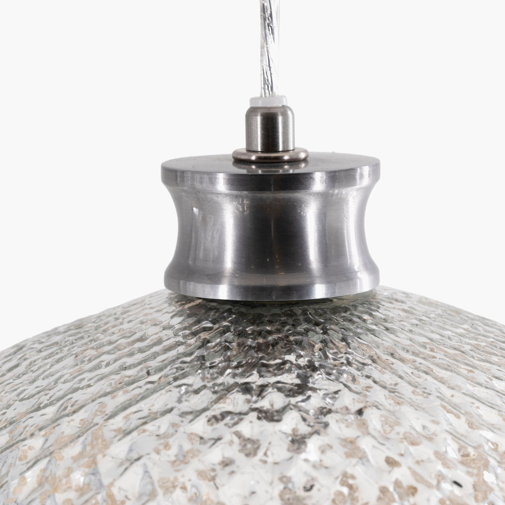 Surya Ailani Pendant Light - Modern 12"L X 12"W X 10"H, Durable Metal & Glass Design For Elegant Spaces Fixture, White,Base, Metallic ,Silver Glass,Iron Aii-002