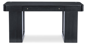 Hooker Furniture Kenzo Sit to Stand Home Office Desk with Grass Cloth Accents and Wood Grain Finish 6104-10458-99