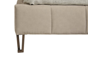 A.R.T. Furniture Tamarac Queen Upholstered Bed - Modern Elegance In Dusky Brindle With Stylish Metal Hairpin Legs Beige, Beige Material, Parawood Solids And Oak Veneer 267125-2352