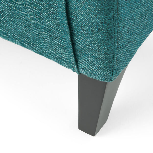 English Elm Pushback Recliner Accent Chair Solid Birch Frame Rivet Detail Mid-century Living Room Seat Teal 65532.00T