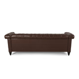 Christopher Knight Home® - Noble House - Parkhurst Tufted Chesterfield Faux Leather 3 Seater Sofa