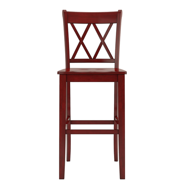 Homelegance By Top-Line Juliette X-Back Bar Height Chairs (Set of 2) Red Rubberwood