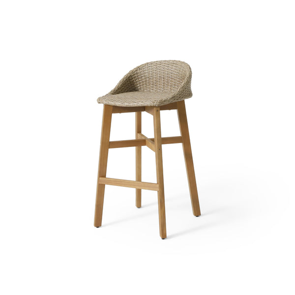 English Elm Christopher Knight Home® - CALERA Beeson 30" Barstool Set of 2 — Acacia Wood Legs, Water-Resistant Wicker Seats, 300 lb Capacity 73532.00MLBRN