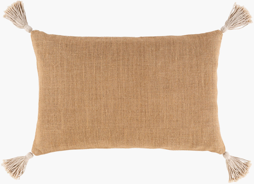 Surya Marion Coastal Charm 14"L X 22"W Jute Lumbar Pillow - Rustic, Easy-care Home Decor Accent Brown Jute,Jute Aio002-2214