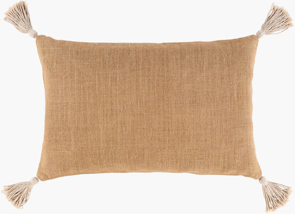 Surya Marion Coastal Charm 14"L X 22"W Jute Lumbar Pillow - Rustic, Easy-care Home Decor Accent Brown Jute,Jute Aio002-2214