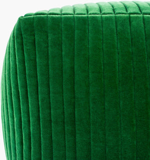 Surya Arianna Velvet Pouf - Stylish 16" Square Decorative Cushion For Modern Home Decor & Comfort Grass Green Cotton,Cotton,Polybeads Aipf002-161616