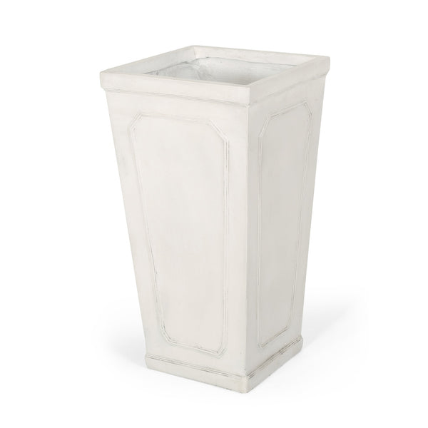 English Elm Mgo Handcrafted Tall Outdoor Planter for Patios Entryways and Garden Borders 63425.00WHI