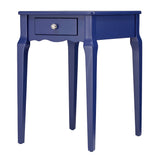 Homelegance By Top-Line Jessip 1-Drawer Wood Side Table Blue Wood