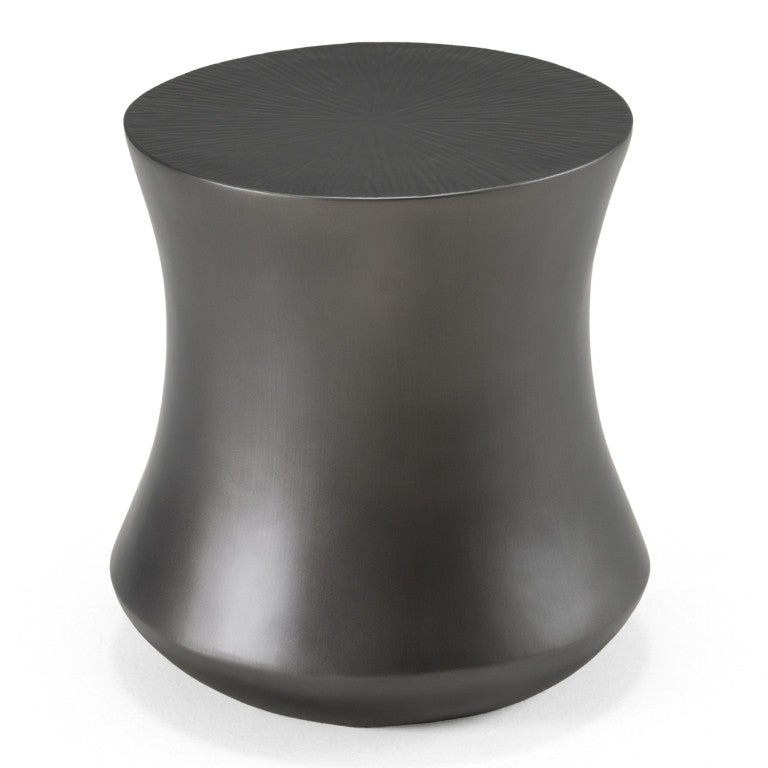 VIG Furniture Airdrie Modern Antique Grey End Table — Compact Round Fiberglass Accent Table, Vintage Texture, No Assembly VGVC-CT2169-3