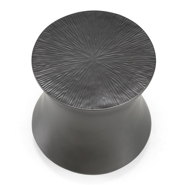 VIG Furniture Airdrie Modern Antique Grey End Table — Compact Round Fiberglass Accent Table, Vintage Texture, No Assembly VGVC-CT2169-3