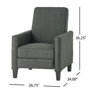 English Elm Christopher Knight Home® - Dark Grey Linen Push Back Chair with Plush Ergonomic Padding, Durable Frame & Breathable Linen Finish 52422.00FPGRN