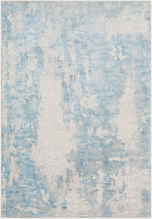 Livabliss Aisha Machine Woven Viscose Polyester Area Rug Mid-century Modern Living Room Accent Light Blue, Gra 6'7" x 9'6" AIS2301-6796