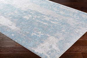 Livabliss Aisha Machine Woven Viscose Polyester Area Rug Mid-century Modern Living Room Accent Light Blue, Gra 5'3" x 5'3" AIS2301-53RD