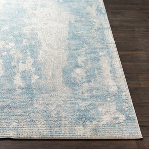 Livabliss Aisha Machine Woven Viscose Polyester Area Rug Mid-century Modern Living Room Accent Light Blue, Gra 5'3" x 5'3" AIS2301-53RD