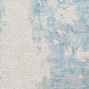 Livabliss Aisha Machine Woven Viscose Polyester Area Rug Mid-century Modern Living Room Accent Light Blue, Gra 5'3" x 5'3" AIS2301-53RD