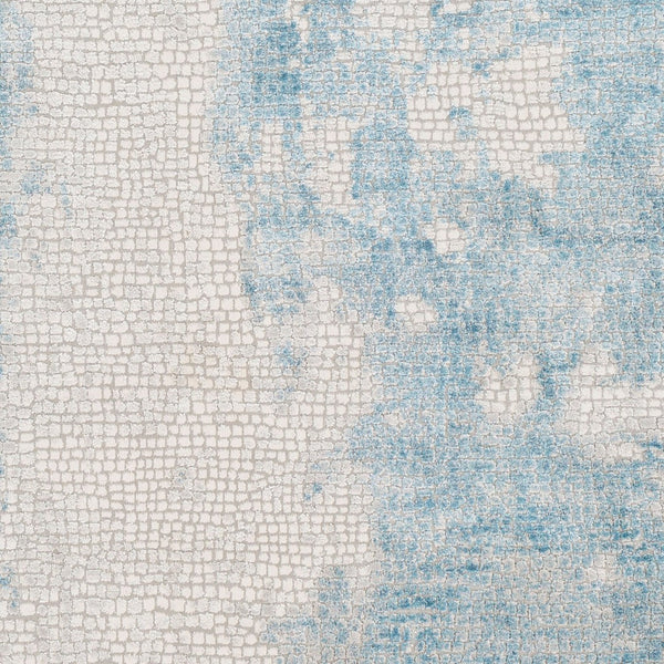 Livabliss Aisha Machine Woven Viscose Polyester Area Rug Mid-century Modern Living Room Accent Light Blue, Gra 5'3" x 5'3" AIS2301-53RD