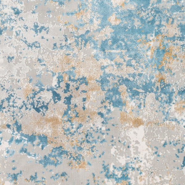 Livabliss Aisha Geometric Mid-century Modern Area Rug Polyester Viscose Blend Living Room Accent Light Blue, Mus 5'3" x 7'3" AIS2302-5373
