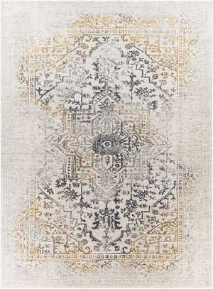 Livabliss Aisha Medallion Area Rug Viscose Polyester Blend with Soft Sheen for Living Rooms Charcoal, Gray 7'10" x 10'2" AIS2308-710103