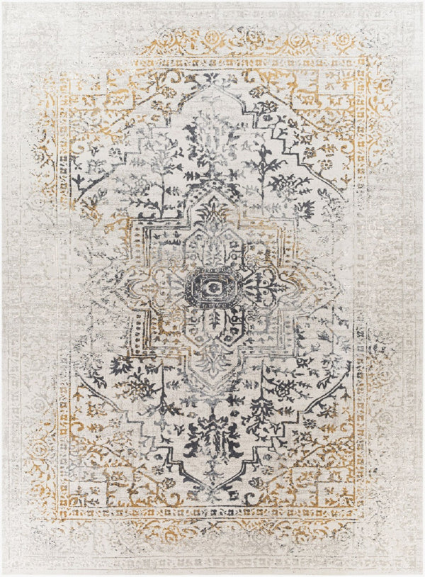 Livabliss Aisha Medallion Area Rug Viscose Polyester Blend with Soft Sheen for Living Rooms Charcoal, Gray 7'10" x 10'2" AIS2308-710103