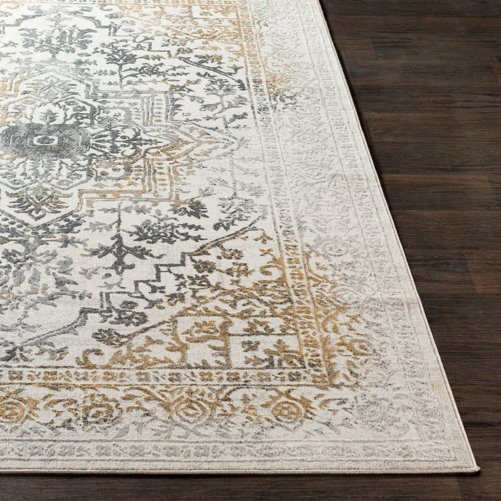 Livabliss Aisha Medallion Area Rug Viscose Polyester Blend with Soft Sheen for Living Rooms Charcoal, Gray 10' x 14' AIS2308-1014
