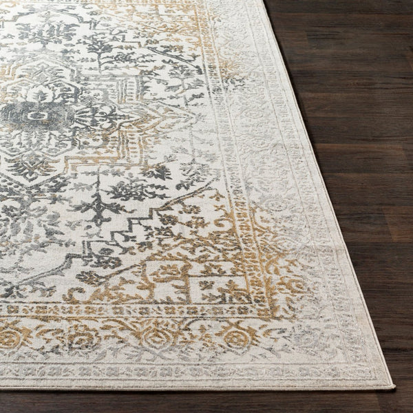 Livabliss Aisha Medallion Area Rug Viscose Polyester Blend with Soft Sheen for Living Rooms Charcoal, Gray 2'7" x 7'7" AIS2308-2777