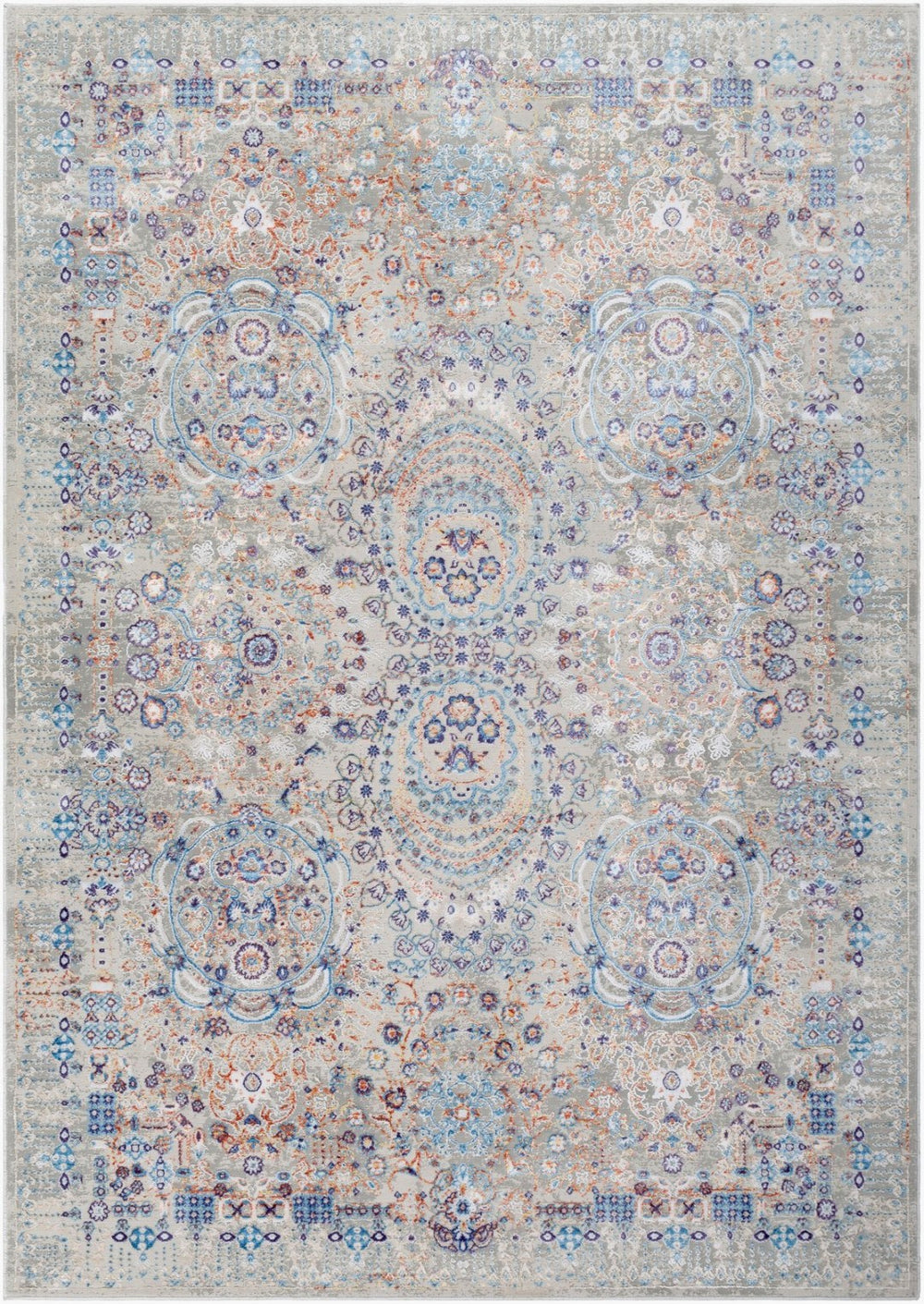 Livabliss Aisha Traditional Patterned Polyester Viscose Area Rug Soft Lustrous Living Room Accent AIS2310-5373