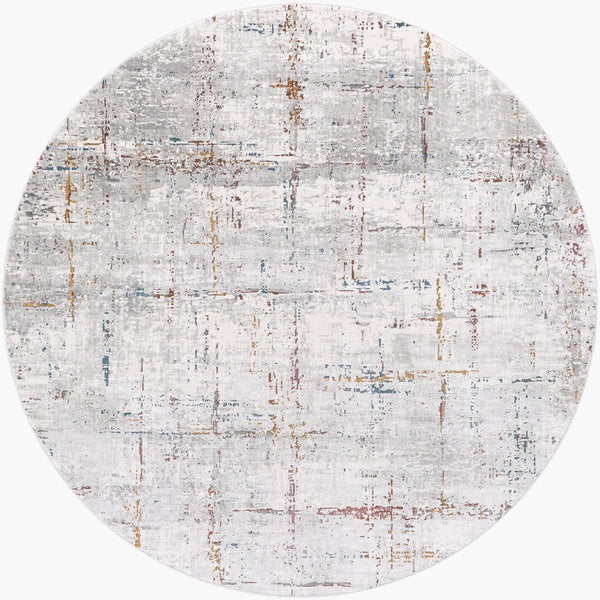 Livabliss Aisha Machine Woven Polyester Area Rug Modern Geometric Style for Living Dining Rooms Gray, Charcoal 6'7" x 6'7" AIS2317-67RD