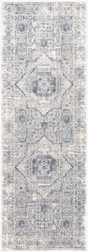 Livabliss Aisha Traditional Runner Rug Turkish Woven Polyester for Hallways and Entryways Charcoal, Gray 2'7" x 7'7" AIS2318-2777