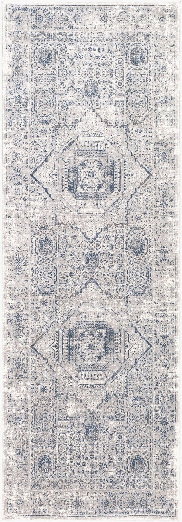 Livabliss Aisha Traditional Runner Rug Turkish Woven Polyester for Hallways and Entryways Charcoal, Gray 2'7" x 7'7" AIS2318-2777