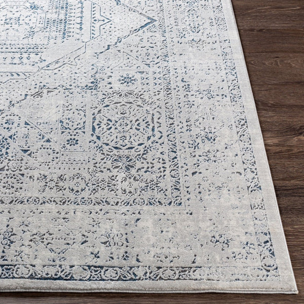 Livabliss Aisha Traditional Runner Rug Turkish Woven Polyester for Hallways and Entryways Charcoal, Gray 7'10" x 7'10" AIS2318-710RD