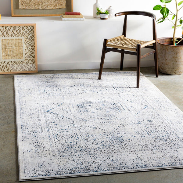 Livabliss Aisha Traditional Runner Rug Turkish Woven Polyester for Hallways and Entryways Charcoal, Gray 7'10" x 7'10" AIS2318-710RD