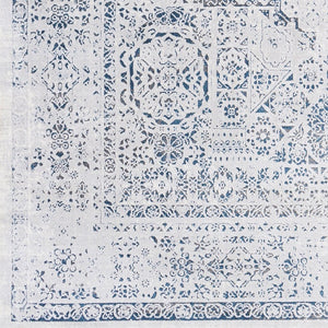 Livabliss Aisha Traditional Runner Rug Turkish Woven Polyester for Hallways and Entryways Charcoal, Gray 7'10" x 7'10" AIS2318-710RD