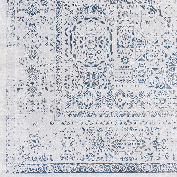 Livabliss Aisha Traditional Runner Rug Turkish Woven Polyester for Hallways and Entryways Charcoal, Gray 7'10" x 7'10" AIS2318-710RD