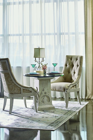 A.R.T. Furniture Arch Reeves Host Chair - New Traditional Style With Button Tufting, Nail Head Trim & Cirrus Finish Beige, Beige Parrawood Solids,Cathedral Elm Veneers,Foam,Fabric,Metal 233200-2817