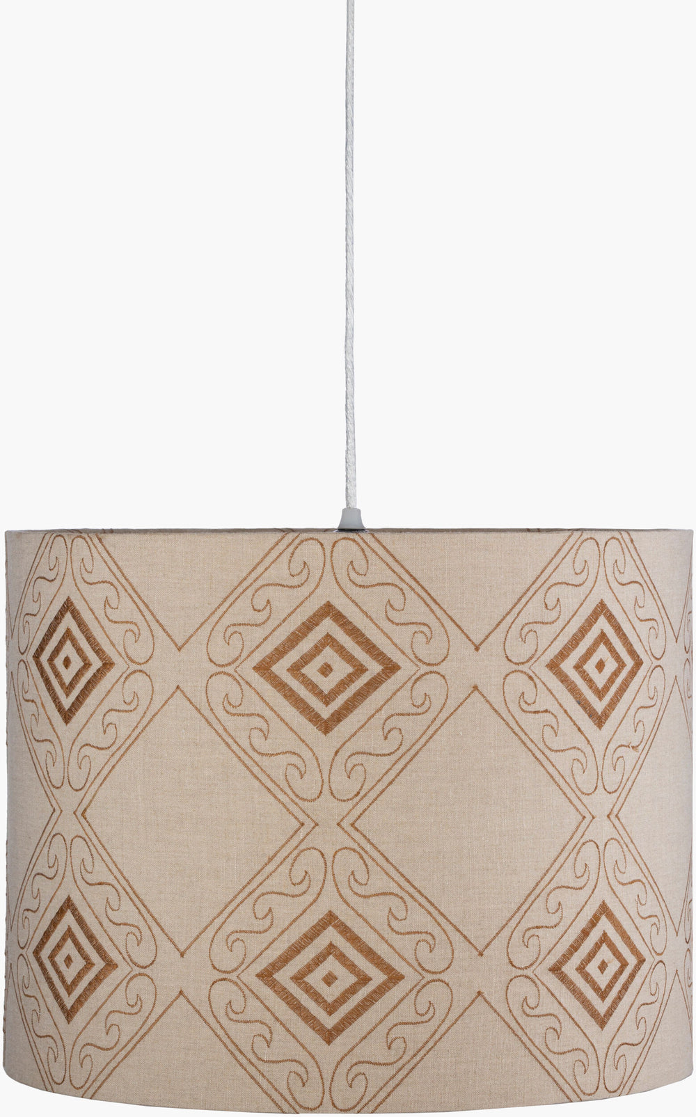 Surya Adilynn 18"X18" Modern Pendant Light - Handcrafted Home Decor Perfect For Revitalizing Spaces Fixture, Beige Iron,Cotton Aiy-001