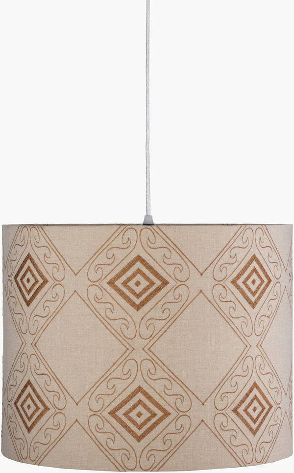 Surya Adilynn 18"X18" Modern Pendant Light - Handcrafted Home Decor Perfect For Revitalizing Spaces Fixture, Beige Iron,Cotton Aiy-001