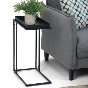 English Elm Garner Modern Industrial Tray Top C Side Table in Black - Handcrafted Metal, Removable Serving Tray, Versatile End/Table 23.2" H B136P158669