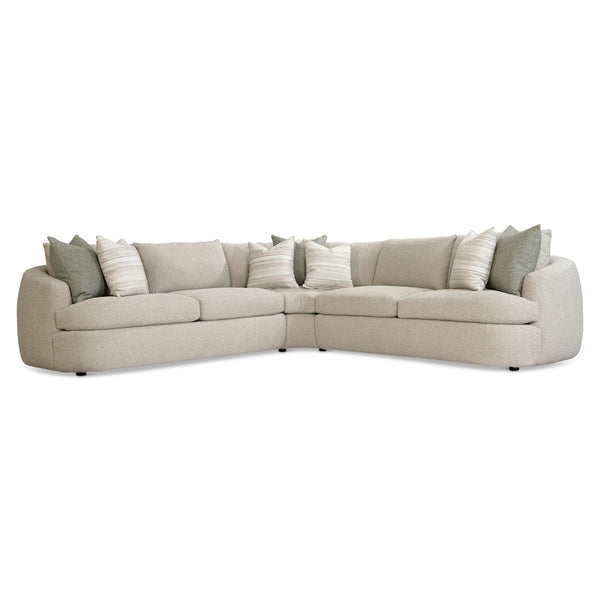 Bernhardt Bernhardt Jules Sectional With Sculpted Curved Silhouette, Plush Seating And Tailored Pillows For Luxe Comfort - Made to Order Beige 112.5" W x 112.5" D x 31.25" H K2082